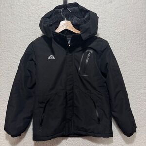 MOERDENG Kids Black Hooded Winter Ski Snowboard Jacket Size 10 12 Insulated Warm